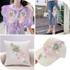 CABODYALS 2Pcs 3D Floral Embroidery Applique Pink Rhinestone Flower Appliques