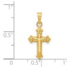 Unbranded 14K Yellow Gold Fleur De Lis Hollow Cross Charm