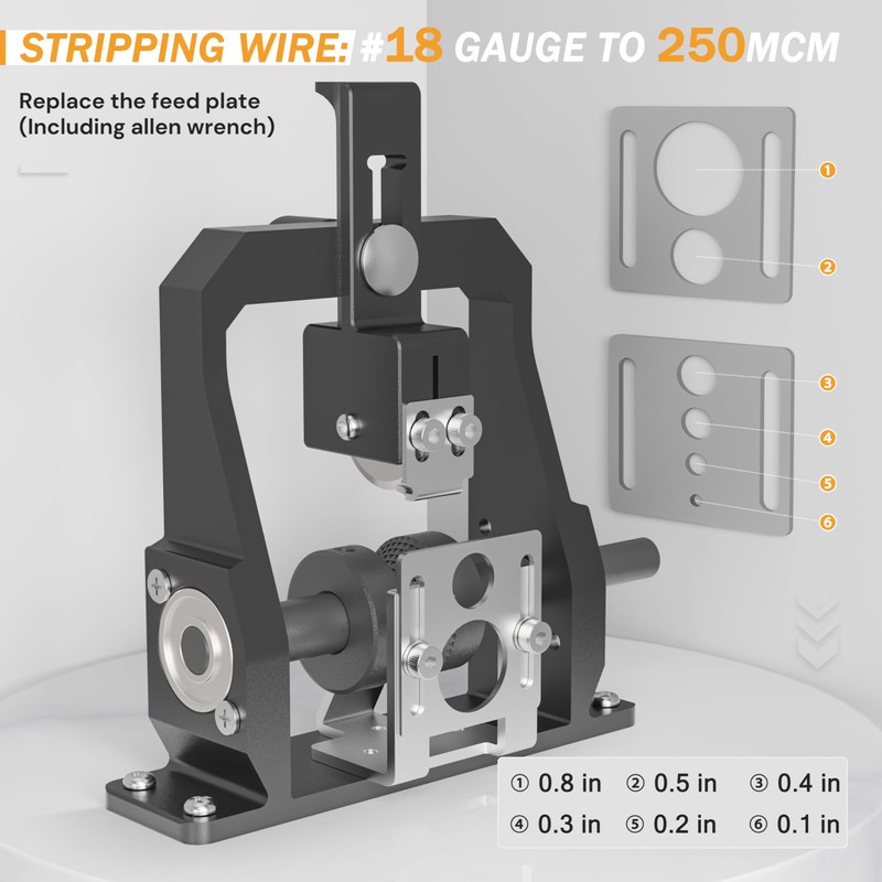 YehgoMade Adjustable Wire Stripper Machine，Professional Drill Powered Cable Stripping Tool,