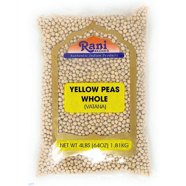 Rani Yellow Peas Whole, Dried (Vatana, Matar) 4lbs (64oz) ~ All Natural | Vegan | Gluten Friendly | Product of USA