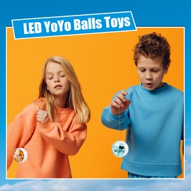 20 Pcs Colorful Light up Yo Yo Ball Bulk LED Responsive Ball Auto Return Bearing Balls Yoyo for Kids Beginner Birthday Classroom Bag Fillers Prizes Gifts, 10 Colors