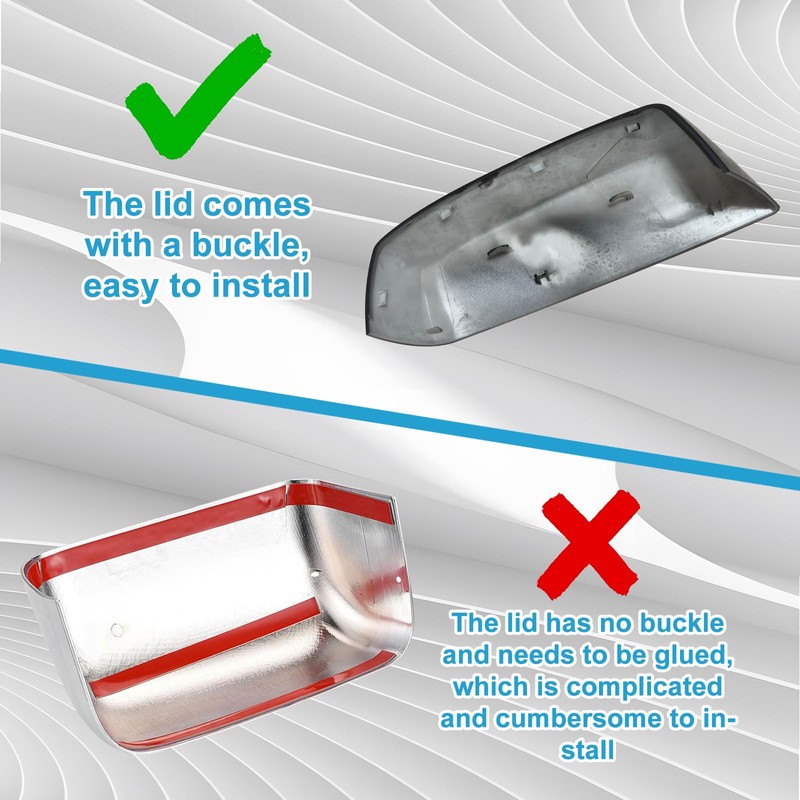 YIXIN 2PCS Chrome Direct Replacement Side Mirror Covers Caps for