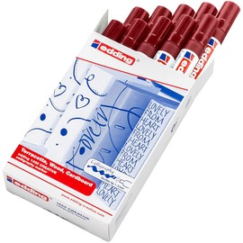 Edding 1455 Calligraphy Marker - Crimson Lake - 10 Pens - Flexible Calligraphy Nib 1-5 Mm - Fibre Pen for Paper, Wood, Terracotta, Canvas - Hand Lettering, Bullet Journals, Thank You Cards