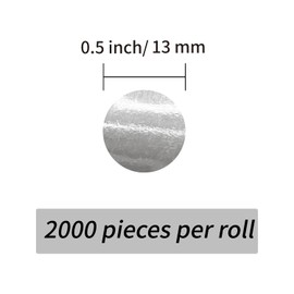 Yeachlaing 2000 Pieces 0.5 Inch Round Color Coding Labels,Circle Dot Stickers Used for Classroom Office and More,with Perforation Line (Silver)