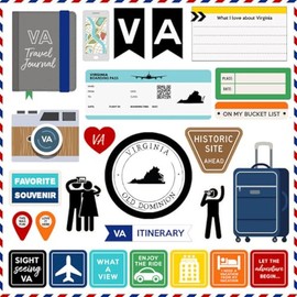 Scrapbook Customs 39933 Virginia Postage Cut Outs 12 x 12 Scrapbook Paper - 1 Sheet
