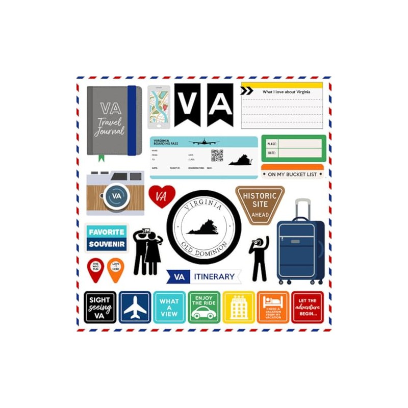 Scrapbook Customs 39933 Virginia Postage Cut Outs 12 x 12