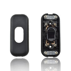 Hahiyo 6A 250V Inline Cord Switch Rocker Button Double Pole Feed-Through Control Switches Compact Wiring Design Easy Install Multi-Function 1 PCS For Kitchen Lights Bedroom Table Lamp Light Gauge Wire