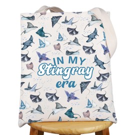 G2TUP Sea Ocean Stingrays Tote Bag Stingray Lover Gifts In My Stingray Era Gifts Stingray Manta Ray Gift (Stingray Ear)
