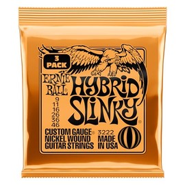 Ernie Ball Hybrid Slinky Nickel Wound Electric Guitar Strings (Pack of 3) 9-46