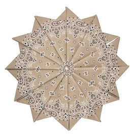 HankieWorld Bandanas 6&12 Pack Cotton 22inch Unisex Cowboy Kerchiefs(Khaki-12 pack)