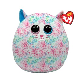 TY Emma Cat Squish a Boo 10 Inches - Squishy Beanies for Kids, Baby Soft Plush Toys - Collectible Cuddly Stuffed Teddy