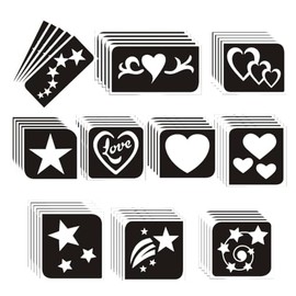 Hearts & Stars themed Glitter Tattoo Stencils - Perfect for kids temporary tattoos for girls birthday parties and events