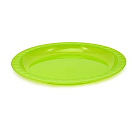 GIO'STYLE Piatto Piano in Plastica Alimentare | Ø 25,5 cm | Verde | Made in Italy | Perfetto per Feste, Picnic, Campeggio | Linea Trippy