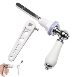 Ceramic Toilet Flush Handle, Traditional Victorian Toilet Flush Handle Replacement Universal Fit Toilet Cistern Handle Chrome Plated Replacement Metal Handle Cistern Lever for Toilet Wc Cistern Tank