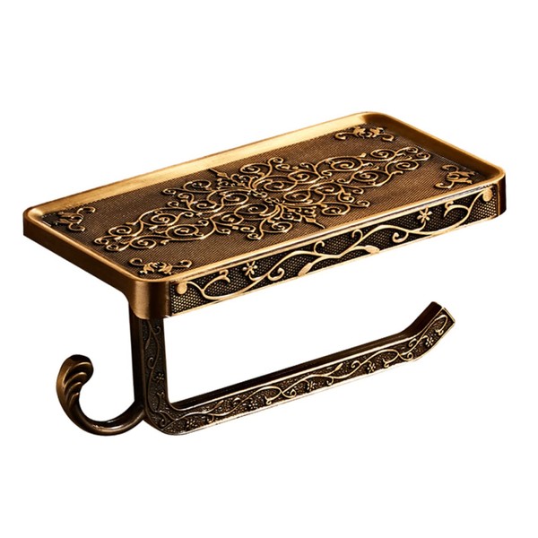 Operitacx Non-Punch Toilettenpapierhalter Aluminium Mit Handyhalterung Wandmontierter Langlebiger Organizer Für