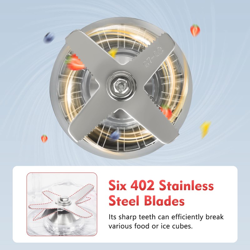 YINZINR 2.0 Ltr Black Food Blender Mixer, Multiple Speeds, Easy