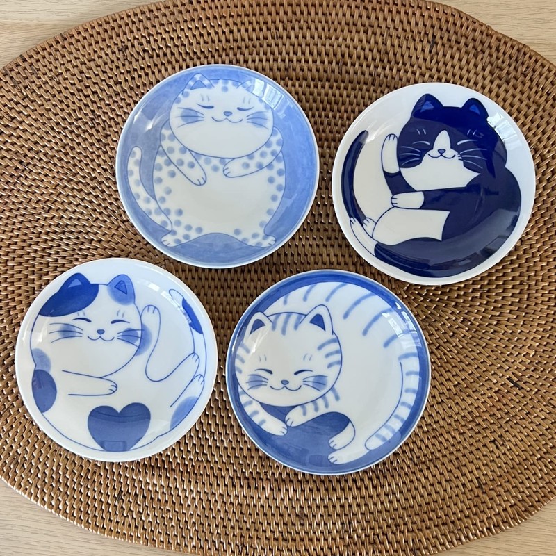 Fukubeya Mino Ware Nekogura Small Plate, 3.9 inches (10 cm)