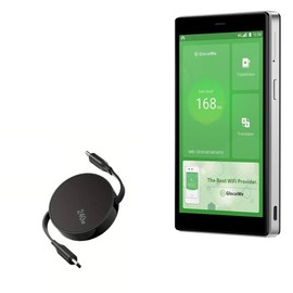 BoxWave Cable Compatible with GlocalMe G4 Pro - PD miniSync (240W), Retractable PD 240W Portable USB Type-C Cable - Jet Black