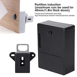Cerradura de armario inteligente de 125 KHz, apertura de tarjeta RFID electrónica para armario, sauna, bibliotecas, fábricas y casilleros de oficinas, sin taladro(Negro)