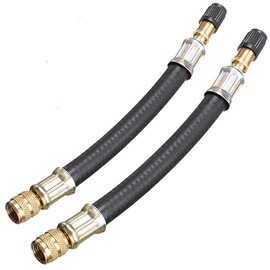 KEWAYO Tire Valve Extension Adapter, 2Pcs160mm Flexible Rubber Tire Valve Extension Tube, Wheel Valve Extension Hose with Valve Cap is Suitable for Harley, RV, Stroller, Bicycle, Motorcycle