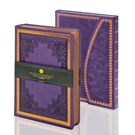 VICTORIA'S JOURNALS Leatherette Vintage Hard Cover Lined Journal and Magnet Closure Carving Vintage Journal Bundle