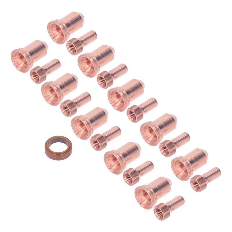 21Pcs Electrode Nozzle Set Brass 1.3mm Dia Nozzles Plasma Cutting