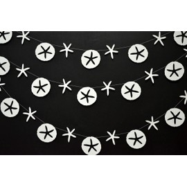 Seashell and starfish, Seashell garland, seashell banner, seashell decorations for party, Sand dollar garland