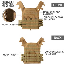 Gunyoo Tactical Vest Molle Adjustable Lightweight Airsoft Vest Breathable Paintball Vest For Outdoor Training Cosplay Costumes (MC)