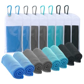 SZELAM 8 Packs Cooling Towel (40"x12"),Ice Towel,Soft Breathable Instant Towel,Microfiber Cool Towel for Yoga,Golf,Sport,Gym,Workout,Camping,Fitness,Outdoor &More Activities (8 mixed colors)