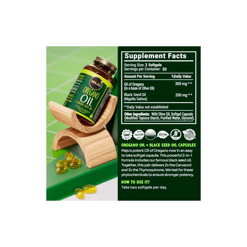 Maju Superfoods C?psulas de Or?gano Maju con Aceite de Semilla