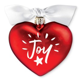 Lighthouse Christian Products Joy in God's Love Red Heart 3.5 x 3.5 Glass Holiday Ornament