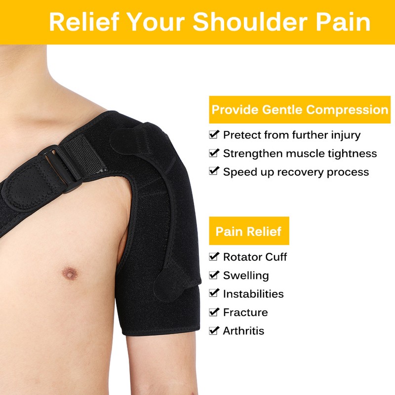 Shoulder Stability Brace with Pressure Pad, Light and Breathable Neoprene