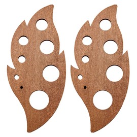 AHANDMAKER 2Pcs Wooden Herb Stripper, Wooden Herb Stripping Tool Leaves Cutter Leaf Remover Stem Stripper Herb Cutter Tool for Kale, Chard, Beets, Lettuce, Collard Greens, Thyme, Rosemary, Dark Brown