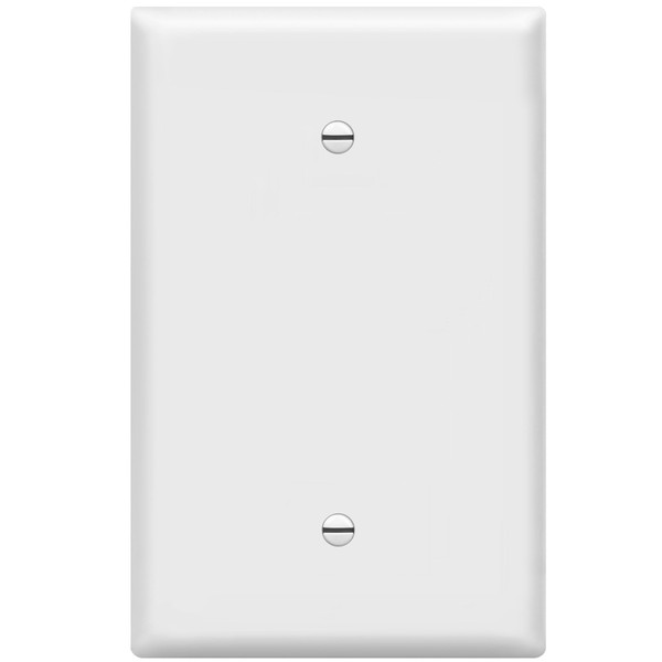ENERLITES Blank Device Wall Plate, Jumbo Blank Covers, Over-Size 1-Gang 5.5" x 3.5", Unbreakable Polycarbonate Thermoplastic, 8801O-W, White