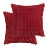 HERAYLI Corduroy Decorative Throw Pillow Covers, Boho Stripe Soft Square