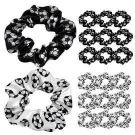 20Pcs Soccer Scrunchies Soccer Sports Ponytails Elastic Hair Bands