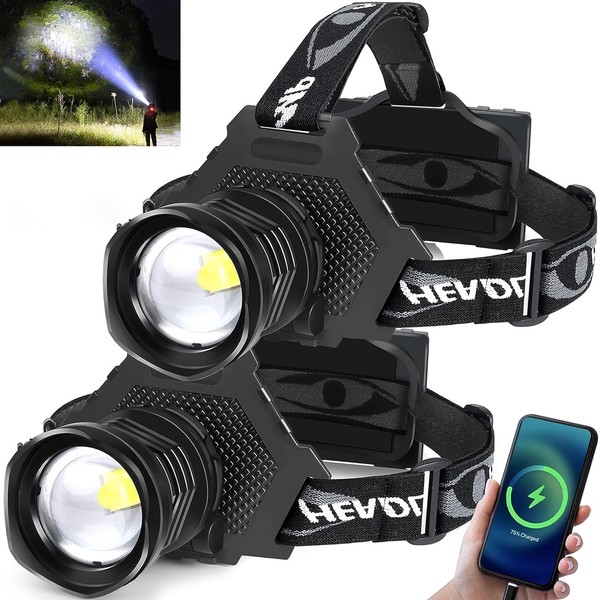 PARAROSE Rechargeable LED Headtorch 100000 Lumen, Super Bright headlamp Torch