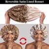2pcs Reversible Large Satin Bonnet for Sleeping, Adjustable Drawstring Silky