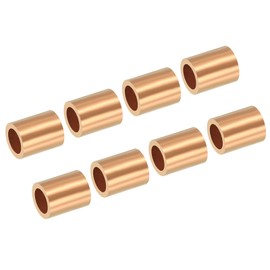 PATIKIL 5/32"/ 4mm Wire Rope Stop Sleeve, 12 Pack Copper Crimping Loop Sleeve End for Wire Rope Cable Ferrule, Golden