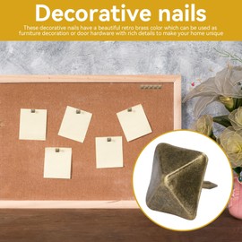 Pack of 50 Upholstery Nails, Antique Nails, Square Head Antique Pens, Decorative Head Nails, Furniture Nails, Vintage Furniture Nails, Square Decorative Nails (19 mm)