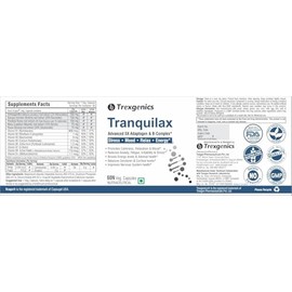  Tranquilax 5X Adaptogen + Full Spectrum Vitamin B - Complex Capsules for Synergistic Stress, Energy and Nervous System Support (60 Veg. Capsules)
