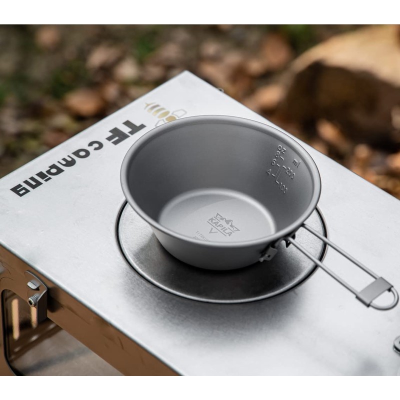 KAPILA 300ml Titanium Bowl with Folding Handle Outdoor Camping Picnic