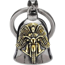 HEYOMI Guardian Bell Lucky Charm Motorcycle Bell Oily Motorcycle Bell Guardian Angel Motorcycle Bell Keychain with Hanging Ring for Electric Cars Bicycles Motorcycles