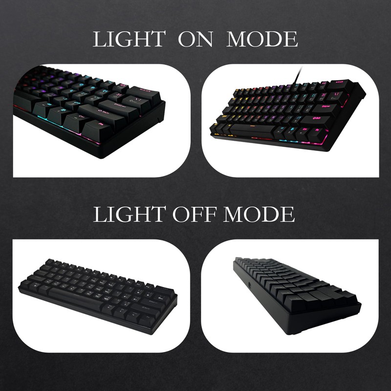 Bangsanth Mechanical Keyboard, 60% Mechanical Gaming Keyboard with Blue Switches