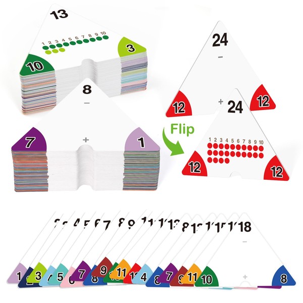 Edulok Addition and Subtraction Flash Cards, Triangle Math Flash Cards