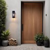 Duffy 1-Light Outdoor Wall Lantern, Black Metal Finish with Seeded