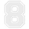 Applicable Pun Varsity Number 8 - Vinyl Decal - White