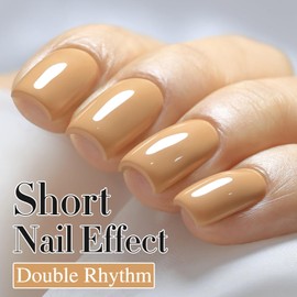 Double Rhythm 0.50 OZ Translucent Gel Polish Same Color Same Bottle Sheer Neutral Natural Milky 15 ML Jelly UV Nail Polish Art DIY at Home (Earth Beige-A1442)