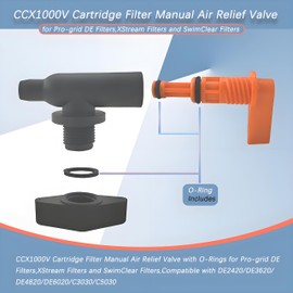 CCX1000V Manual Air Relief Valve Assembly for Hayward Pro-Grid DE, SwimClear Filters and XStream Filters Compatible with DE2420, DE3620,DE4820,DE6020,C3030,C5030 for DE, Sand and Cartridge Filters