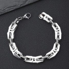 ULLMYYL Hip Hop Stainless Steel Cuban Link Chain Bracelet for Men